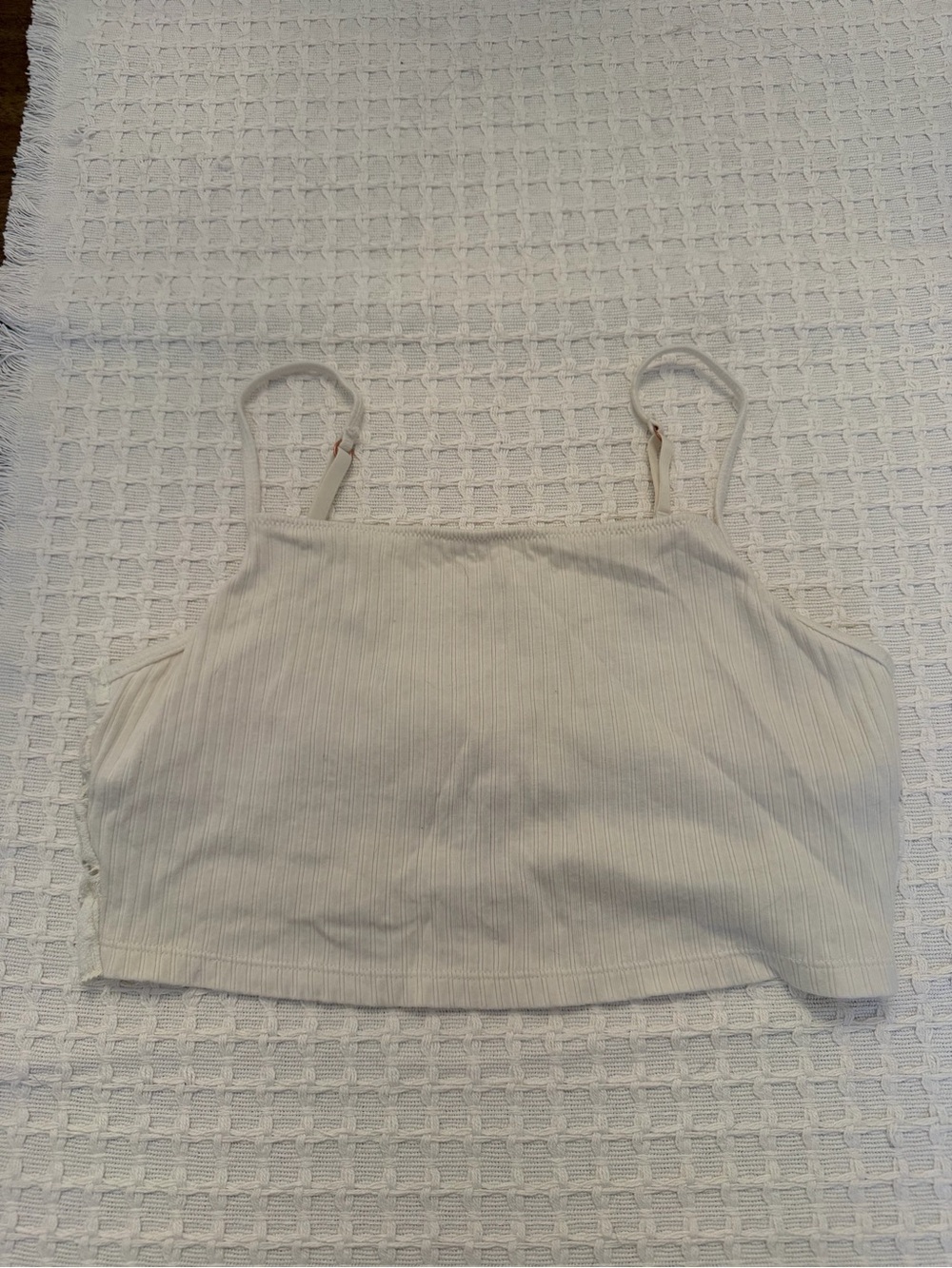 aerie Ribbed Cream Spaghetti Strap Cami